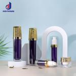 Dark Blue PET Acrylic Bottles Luxury For Facial Cleanser Serum Lotion And Cream