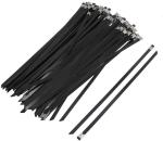 SS304 Zip Cable Tie PVC Coated 9mmx300mm Ball Lock Uncoated Ties