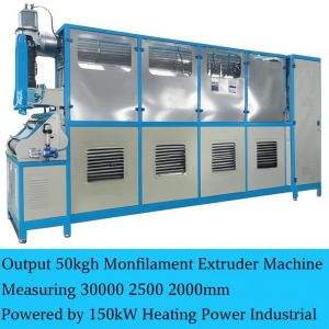 China Output 50kgh Monofilament Extruder Machine Measuring 30000 2500 2000mm and Powered by 150kw Heating Power for Industrial on sale