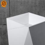 Unique Design Solid Surface Wash Basin Fireproof Freestanding Pedestal Sink