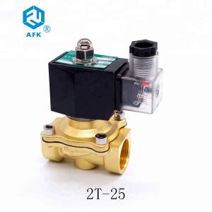 China Brass Normally closed 1 inch Neutral LPG Gas Solenoid Valve DC 24V factory