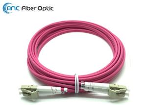 China LC To SC Fiber Patch Cable Violet OM4 50 / 125 Duplex Bend Insensitive factory