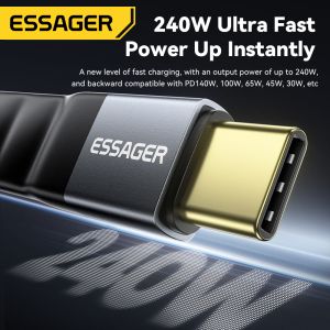 ESSAGER ES-X77 240W USB4.0 Usb C to Usb C Fast Charging Cable 8K 60Hz 40Gbps