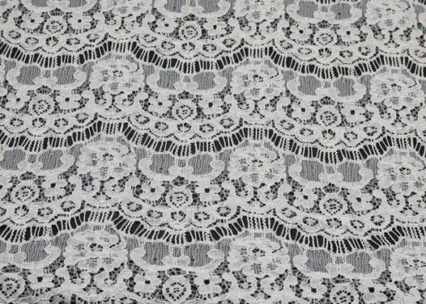 Eyelash Corded Lace Fabric Water Soluble , Stretchy Nylon Cotton Fabric CY
