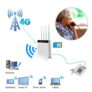 China 4 Antennas LTE Router Volte 1200mbps CPE LTE Wireless Router Sim Card Slot factory