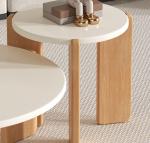 OEM Service Accepted Customize Modern Solid Wood Table Round Sets End Coffee