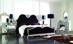China High Loft Baroque Luxury King Size Bed Full Solidwood Handmade Bedroom Furniture Sets factory