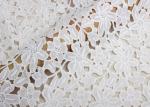 Ivory Guipure Cotton Stretch Lace Fabric By The Yard With 3D Flower Design