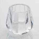 3 Inch Clear Faceted Round Glass Votive Candle Holders Machine Pressed