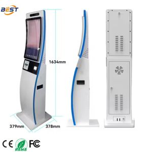 21.5/27 Inch Self-Service Kiosk with 1920X1080 Resolution and Intel Core I3/I5/I7 CPU for Cash Payment and QR Scanning