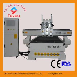 China TYE cnc wood router machine with leadshine stepper motor ER 20 spindle,feeding equipment,three spindles TYE-1325-3SF factory