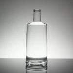 Crystal Flint Glass 750ml Round Vodka Glass Bottles with Glass Collar Manufactur