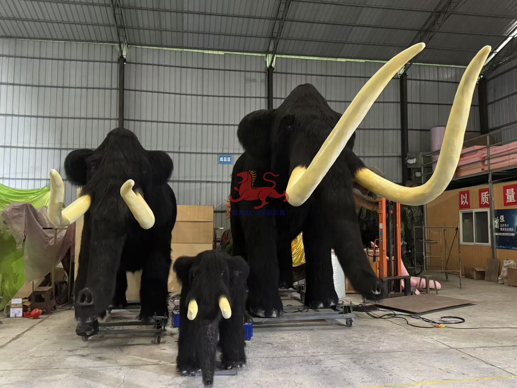 Children Realistic Animatronic Animals Life Size Mammoth Customized