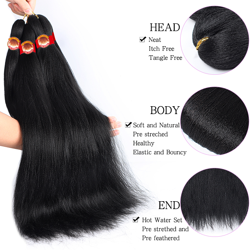 Professional 100g Synthetic Crochet Hair Extensions 26 Inch Ombre Yaki Strands