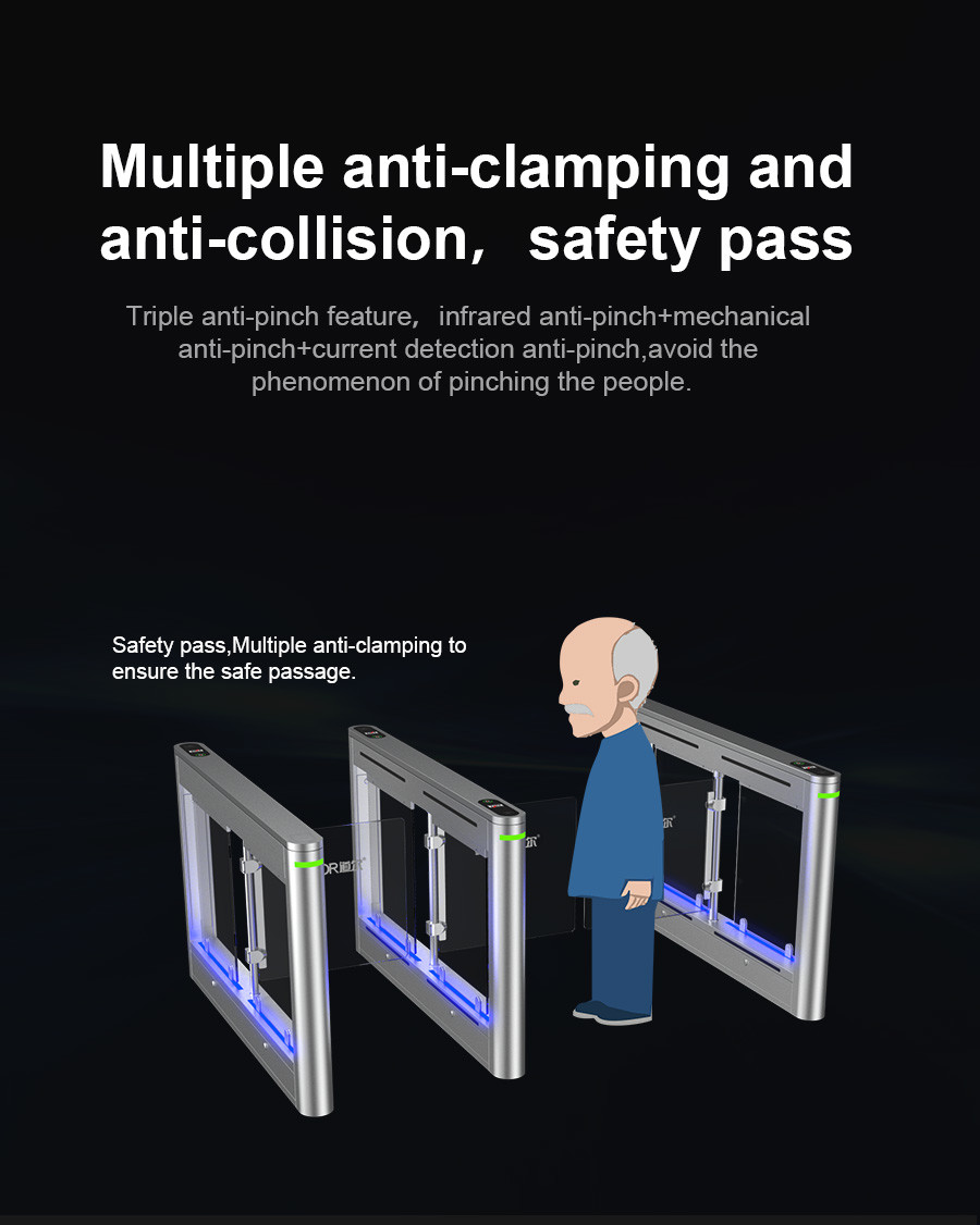 Half Height Turnstile Security Doors Anti Fingerprint