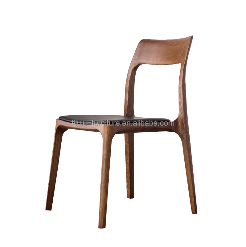 Nordic Stackable Wood Dining Chair for Hotel Restaurant General Home Furniture Mail Packing N
