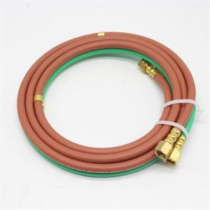 China Red And Green Synthetic Rubber Twin Hose With BB Hose Fittings 1/4&quot; X 12.5&quot; factory