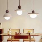 Yellow travertine wooden pendant lamp bedroom for home decorator interior stone
