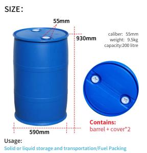 China HDPE 55 Gallon Blue Drum Barrel Customized 200 Liter ISO9001 factory