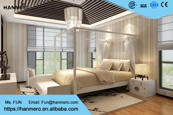 Removable Non woven Wallpaper Modern Simple Champagne Stripes Pattern