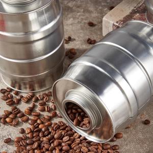 China Cylindrical Coffee Tin Cans , Coffee Tin Canisters Empty Tin Box With Valve factory
