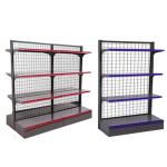 Light Duty Mesh Back Gondola Shelving Grid Display Supermarket Shelf
