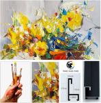 Customized Abstract Impression Colorful Flower Canvas Wall Art Knife Oil