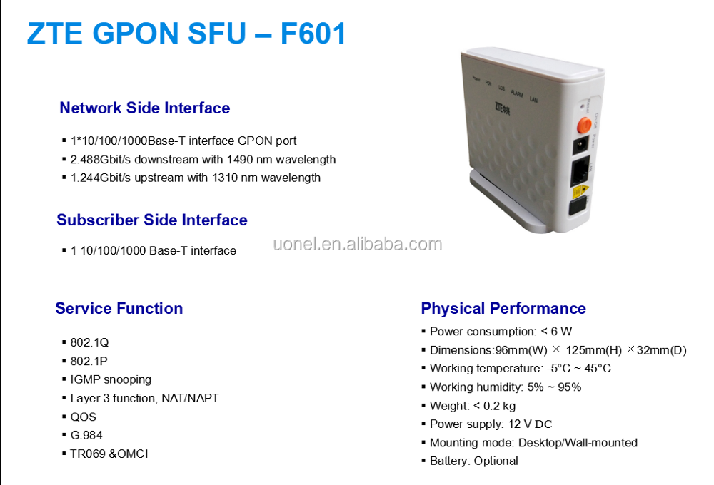 ZTE F601 SC/APC Brand New ZTE ZXHN F601 Optical Network Termimal SC APC connectors upc transfer apc Adapter Attenuator SC/APC