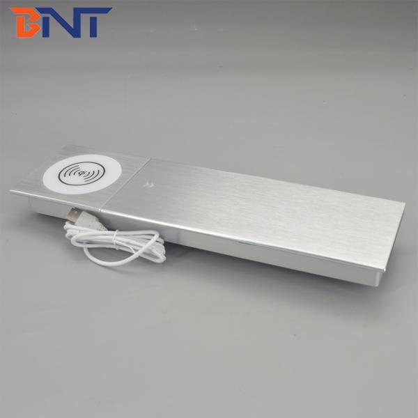 Office table mounted new design sliding cover socket with wireless charger