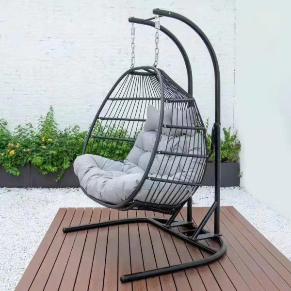Custom Patio Gardening Furniture Set Double Seater Stand Outdoor Hanging Swing
