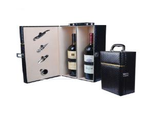 China Matt Finish Wooden Wine Box Customized Diamond Pattern PU Leather factory