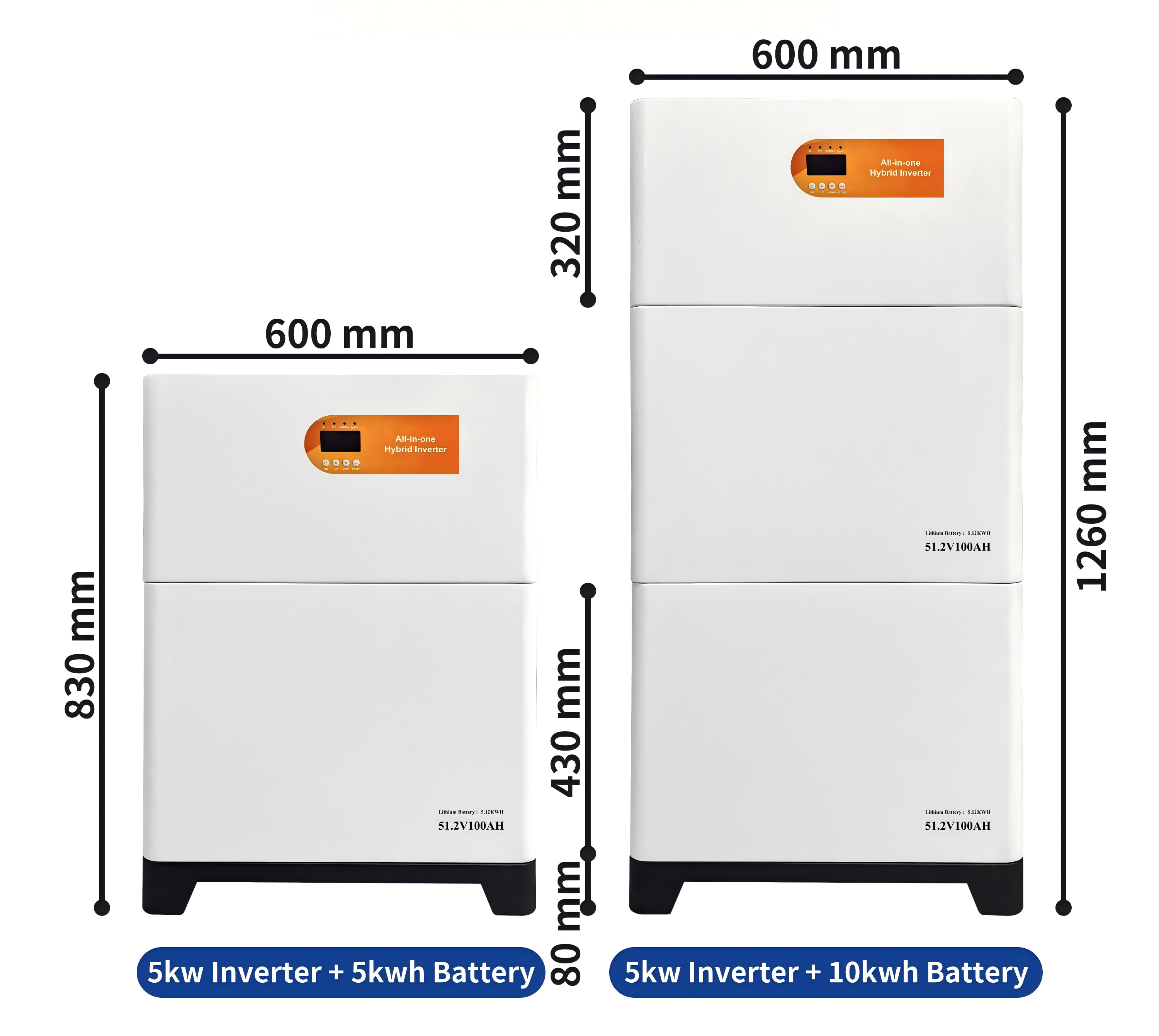 Home Solar Storage Energy System all In One Vertical Stacked Lifep4 Battery 10kWh Home Solar Storage Energy System 10kWh 51.2V 100Ah Lithium Battery