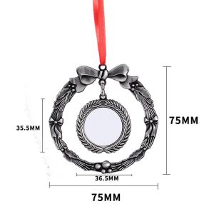 Personalized Christmas Ornaments Wreath Shape Sublimation Blank Christmas