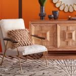 Living Room Ingmar Lounge Chair , Modern Furniture Chairs With Champagne Gold