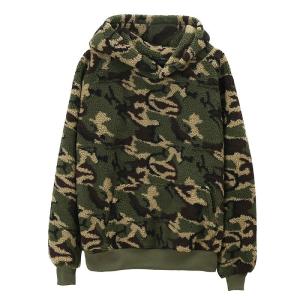 China Cool Style Womens Pullover Hoodie / Blank Camo Sherpa Hoodie Any Size Available factory