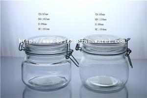 China big glass food jar with lid, candy jar wholesale factory