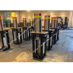 Sliver Hydraulic Retractable Bollards Car Park Bollards Powder Coated Surface