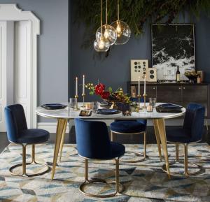China Unique Round Stainless Steel Base Velvet Dining Chair Golden chair for living room factory