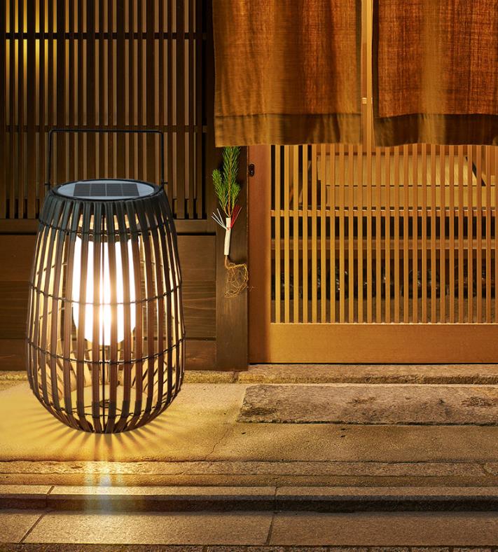 Portable Rattan Garden Solar Lights IP65 Water Resistant For Outdoor