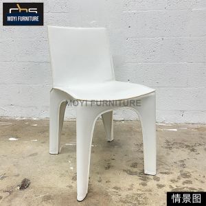 Dining Chair Metal Legs Customizable Italian Luxury Design Leather Backrest