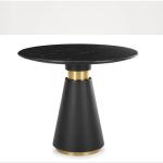 Restaurant / Apartment Round Coffee Table With Marble Top And Metal Base