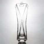 750ml Customized Logo Acceptable Clear Ground Glass Bottle for Gin Whiskey Vodka