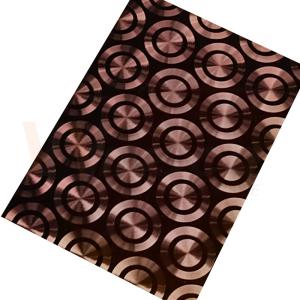 China Rose Gold Decorative Stainless Steel Sheet Metal PVD Color CD Polishing 3D Laser Cold Rolled factory