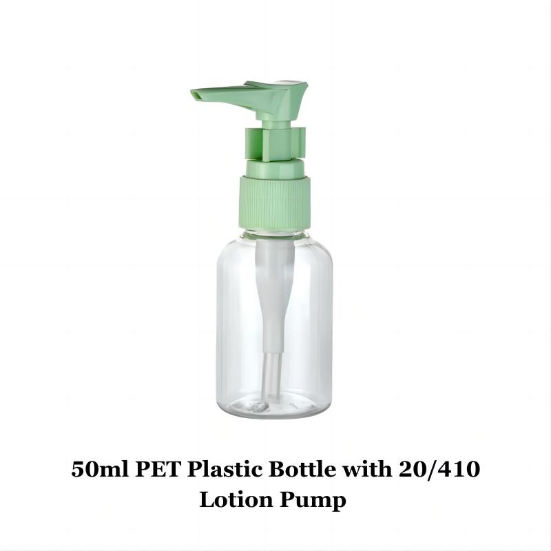 Base Material PET Portable 50ml 100ml Plastic Bottles with Lotion Pump Fine Mist Sprayer