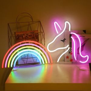 China Rainbow Lamp For Bedroom Decoration Custom Neon Flex Acrylic Led Strip Neon Rope Lighting RGB Sign factory