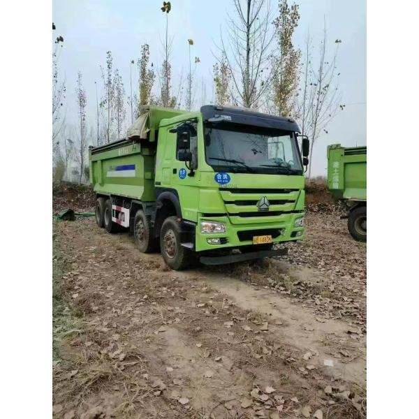 China Howo 380 Dump Truck Used 8x4 380HP Second Hand Dump Trucks Green factory