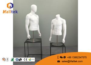 China Fiberglass Retail Shop Fittings Upper Body Male Torso Mannequin Metal Base factory