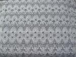 Black Unique Cotton Polyester Lace Fabric Knitted with Burnout Flower Lace for