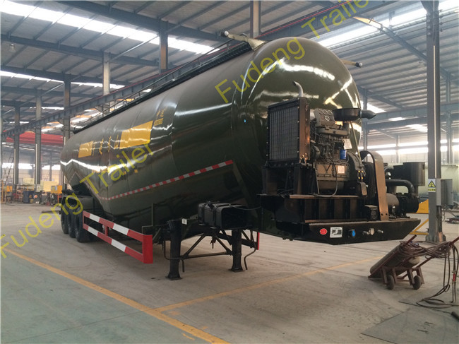 2017 3 Axles Bulk cement tanker trailers compressor and diesel engine 55CBM