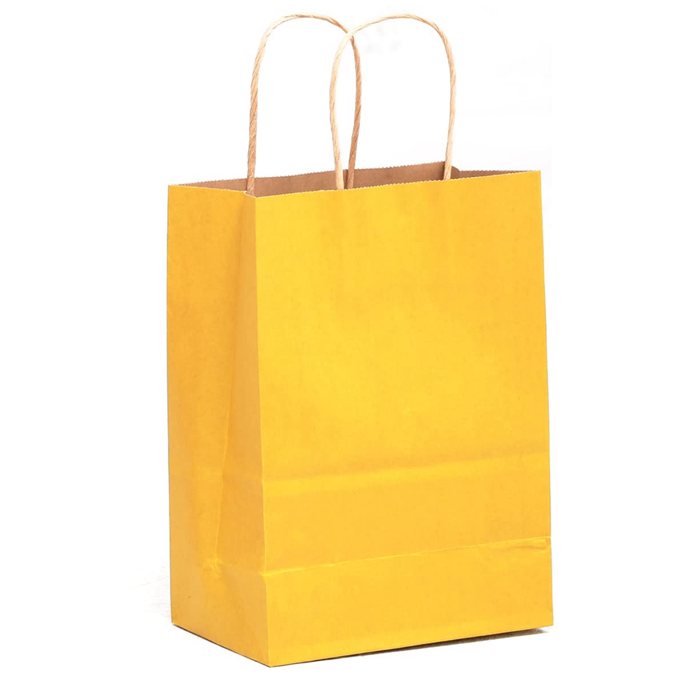 CMYK 4 Color Offset Printing Kraft Paper Bags With Handle For Business Gravure Printing